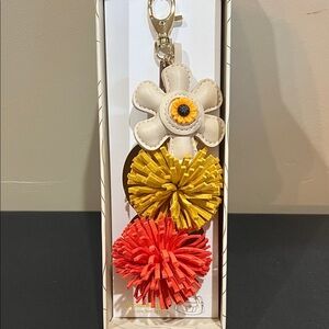 Eye Candy | Faux Leather Sunflower w/ Pom-Pom Bag Charm